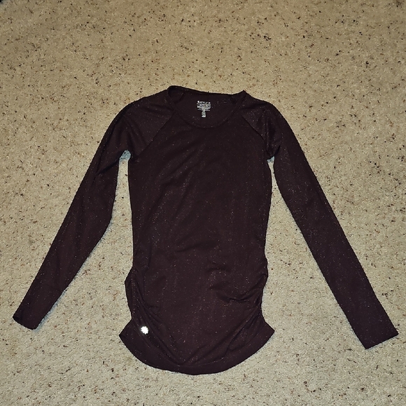💜Athleta Speedlight Glow Top - Antique Burgundy Sparkle - Womens XS - Picture 4 of 10